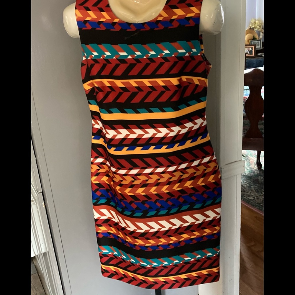 Calvin Klein Size10 Aztec color, knee-length dress